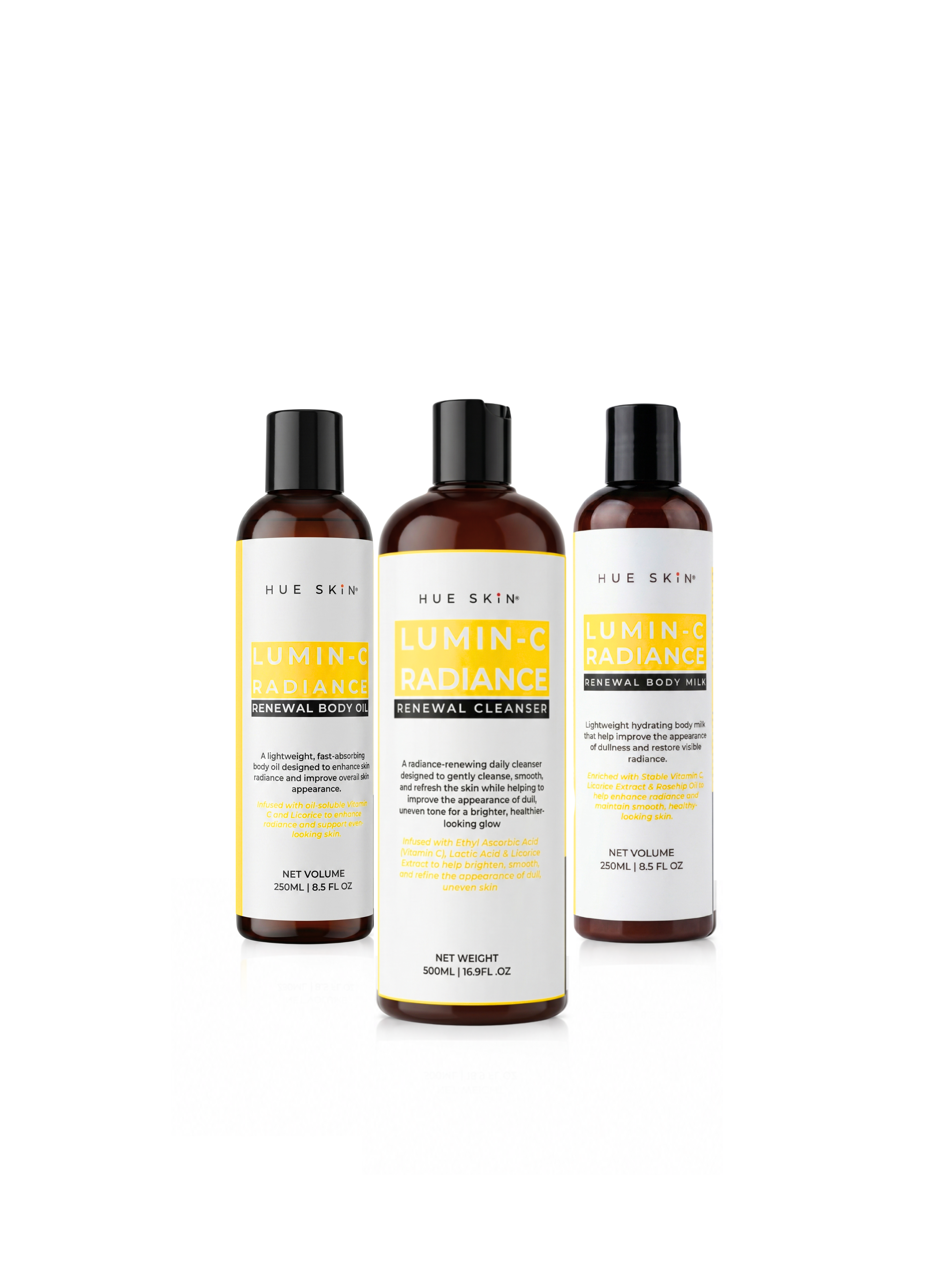Body Care Routine for Dull Skin & Radiance | Glow Boost Routine with Lumin-C Radiance products by Hue Skin