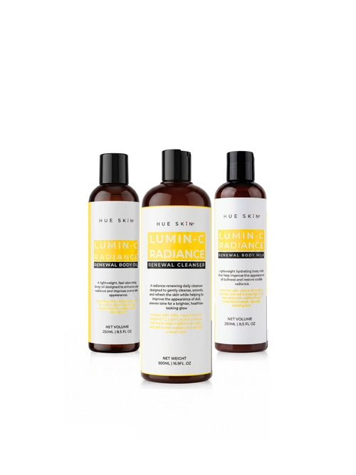 Body Care Routine for Dull Skin & Radiance | Glow Boost Routine with Lumin-C Radiance products by Hue Skin