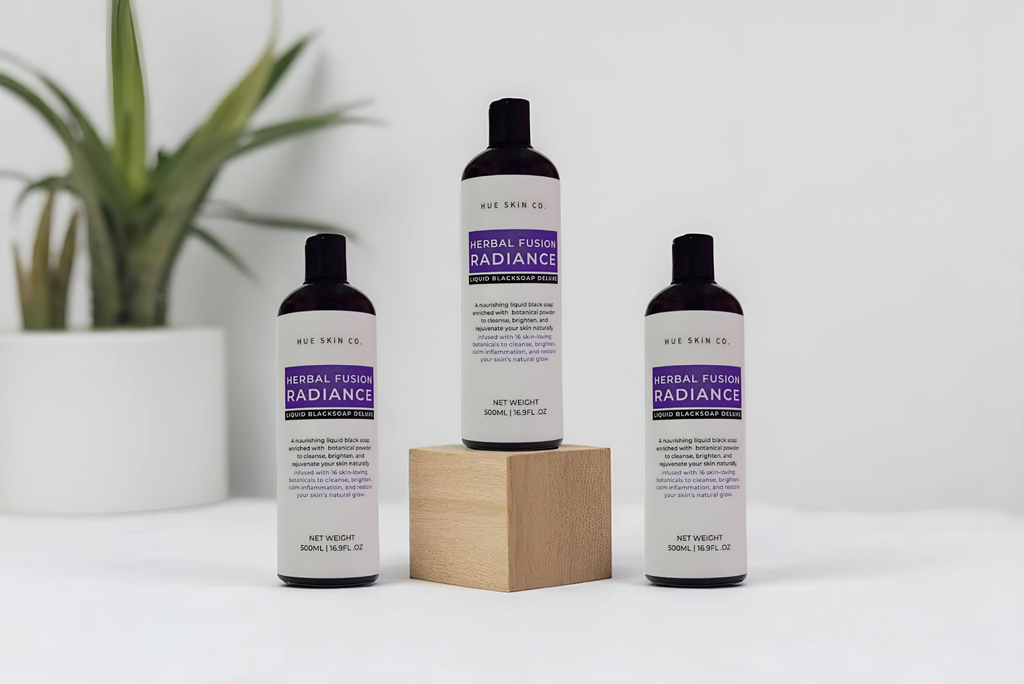 Herbal Fusion Radiance Liquid Black Soap with camwood and licorice for brightening skin